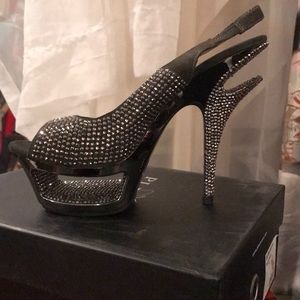 Pewter Rhinestone heels various sizes New